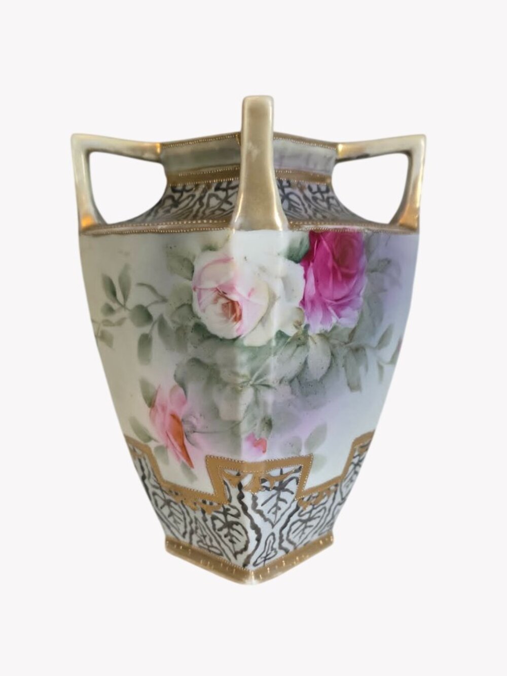 Antique hand-painted Nippon porcelain vase (1891-1911) Maple Leaf